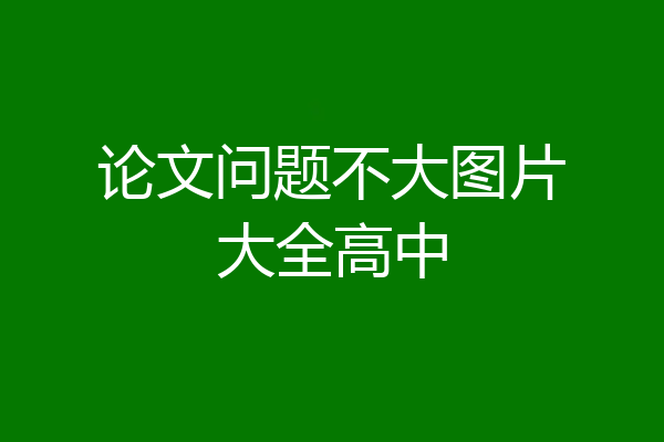 论文问题不大图片大全高中
