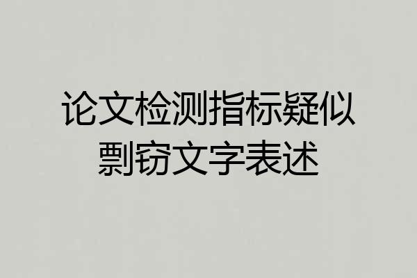 论文检测指标疑似剽窃文字表述