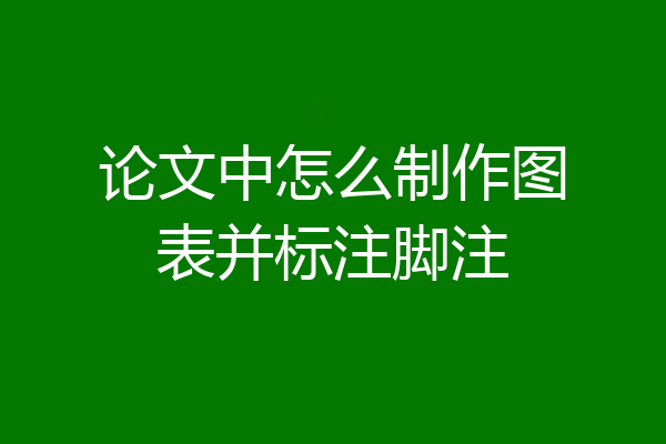论文中怎么制作图表并标注脚注