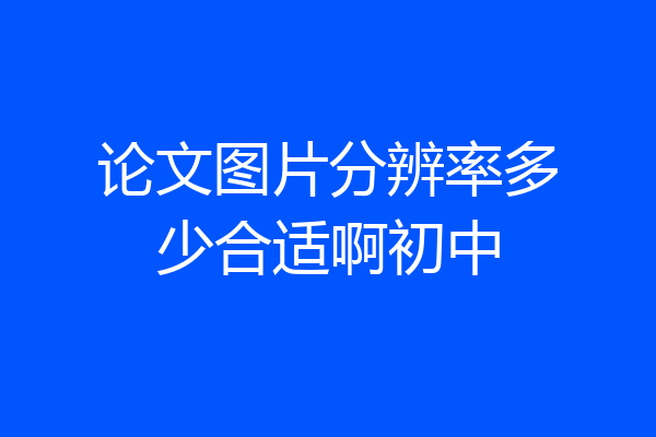 论文图片分辨率多少合适啊初中