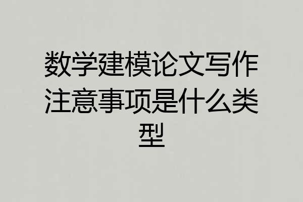 数学建模论文写作注意事项是什么类型