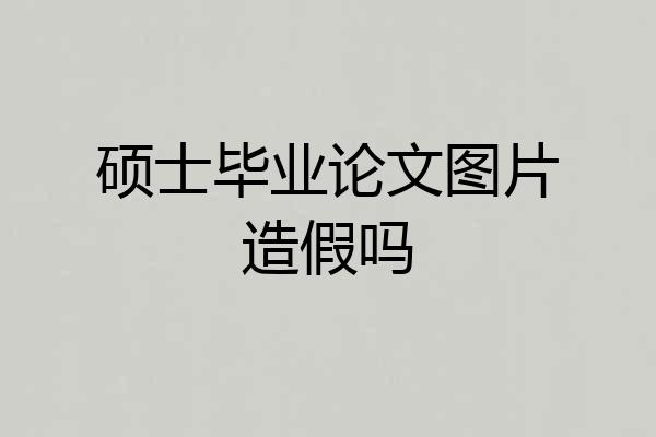 硕士毕业论文图片造假吗