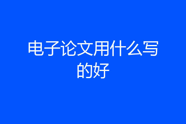 电子论文用什么写的好