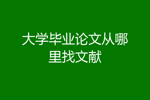 大学毕业论文从哪里找文献