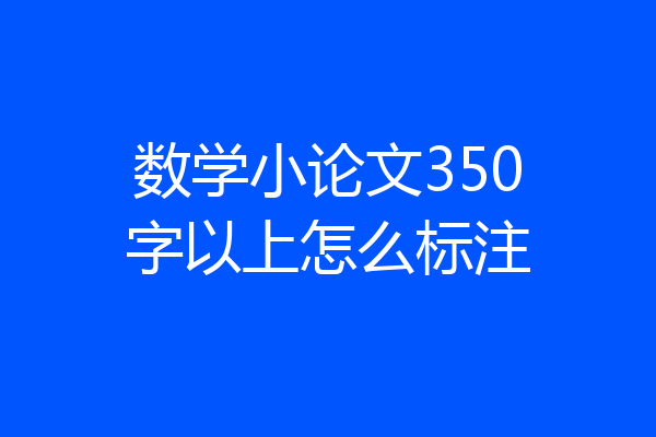 数学小论文350字以上怎么标注