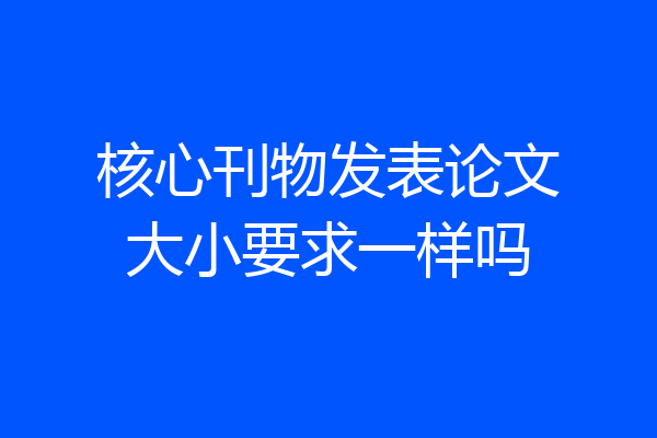 核心刊物发表论文大小要求一样吗