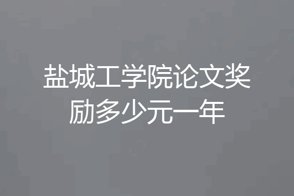 盐城工学院论文奖励多少元一年