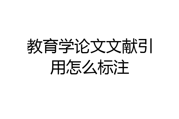 教育学论文文献引用怎么标注