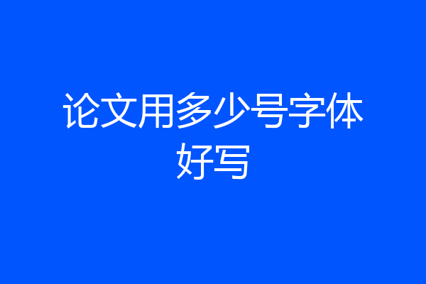 论文用多少号字体好写