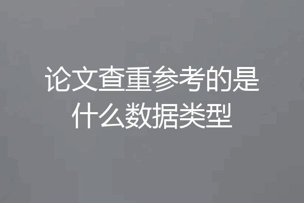 论文查重参考的是什么数据类型