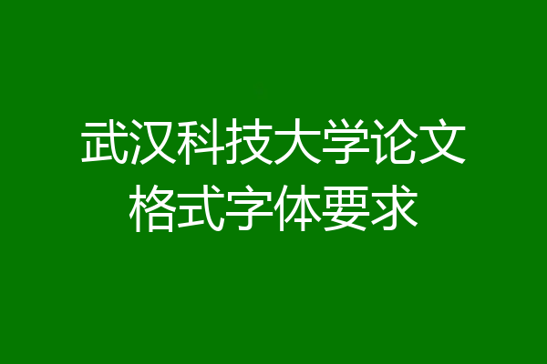 武汉科技大学论文格式字体要求