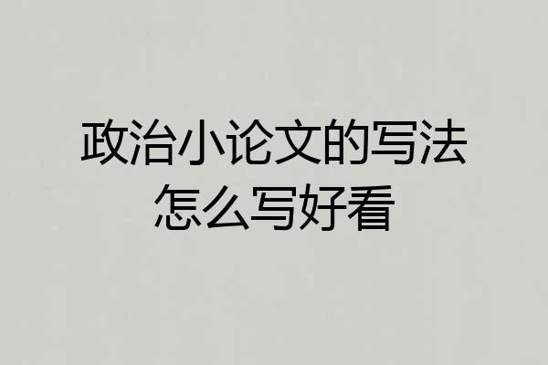 政治小论文的写法怎么写好看