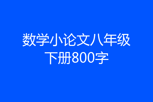 数学小论文八年级下册800字