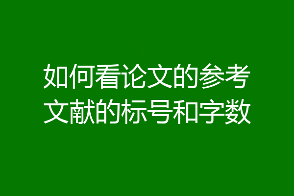如何看论文的参考文献的标号和字数