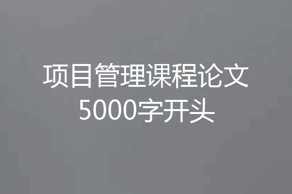 项目管理课程论文5000字开头