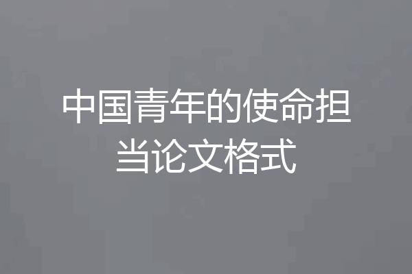 中国青年的使命担当论文格式