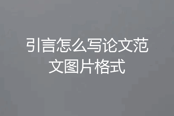 引言怎么写论文范文图片格式