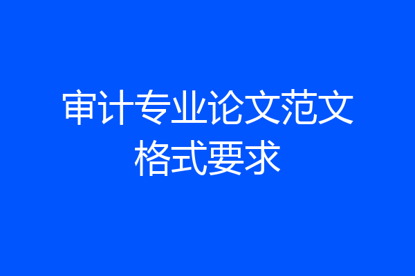 审计专业论文范文格式要求
