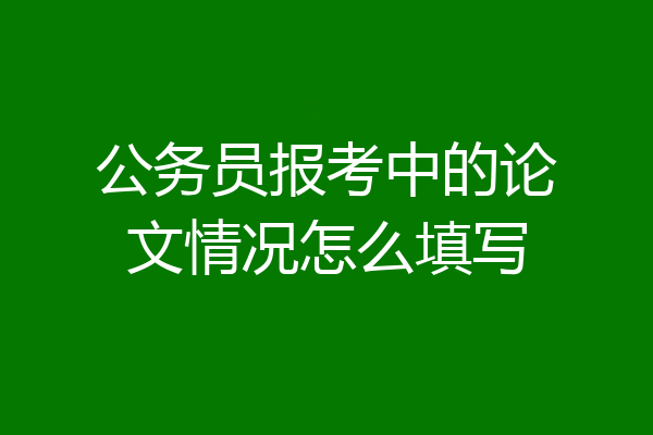 公务员报考中的论文情况怎么填写