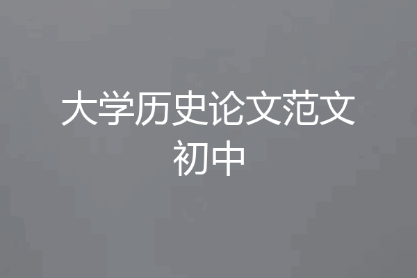 大学历史论文范文初中