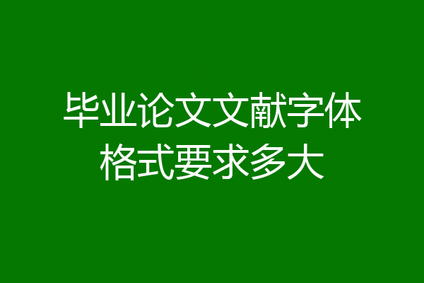 毕业论文文献字体格式要求多大