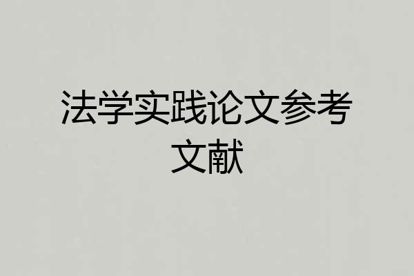 法学实践论文参考文献