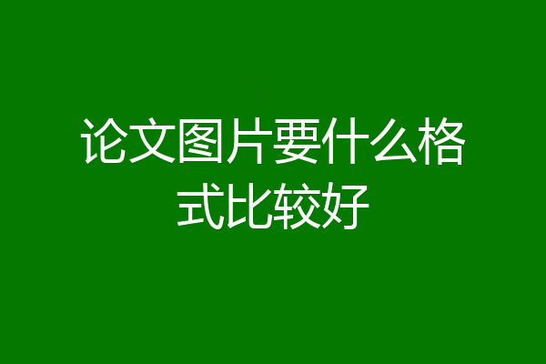 论文图片要什么格式比较好