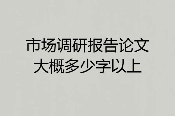 市场调研报告论文大概多少字以上