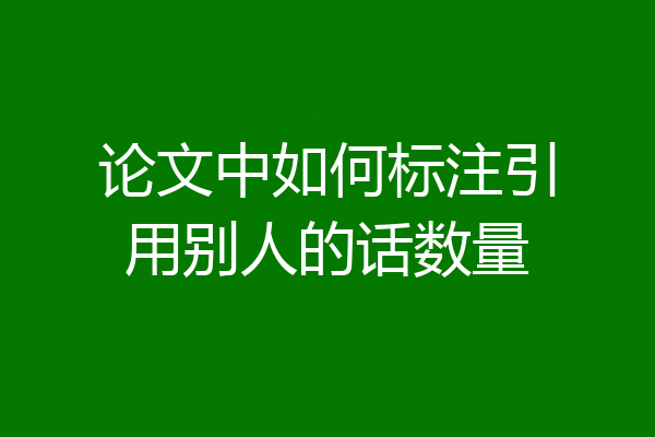 论文中如何标注引用别人的话数量