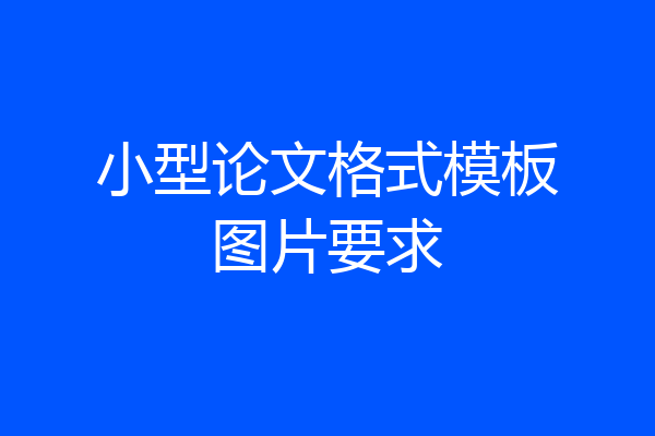 小型论文格式模板图片要求