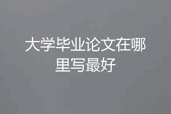 大学毕业论文在哪里写最好