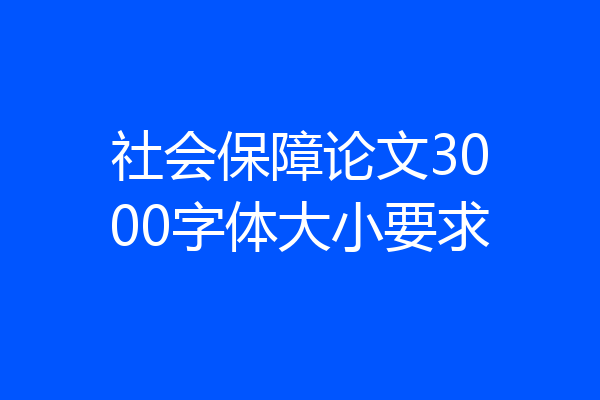 社会保障论文3000字体大小要求