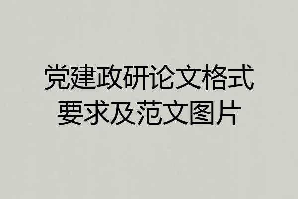 党建政研论文格式要求及范文图片
