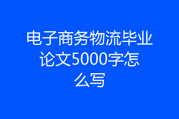 电子商务物流毕业论文5000字怎么写