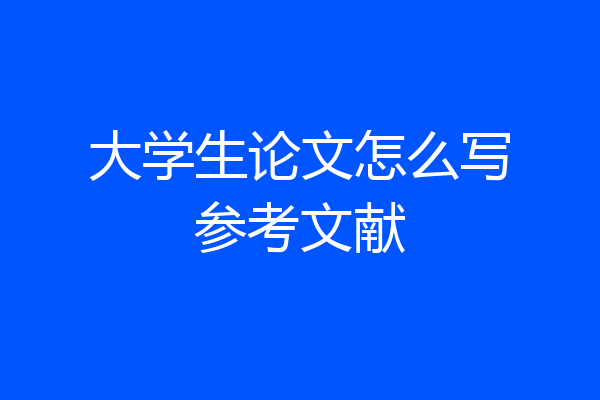 大学生论文怎么写参考文献