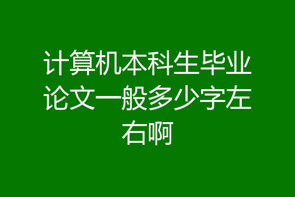 计算机本科生毕业论文一般多少字左右啊