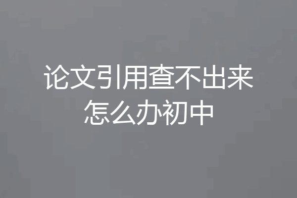 论文引用查不出来怎么办初中