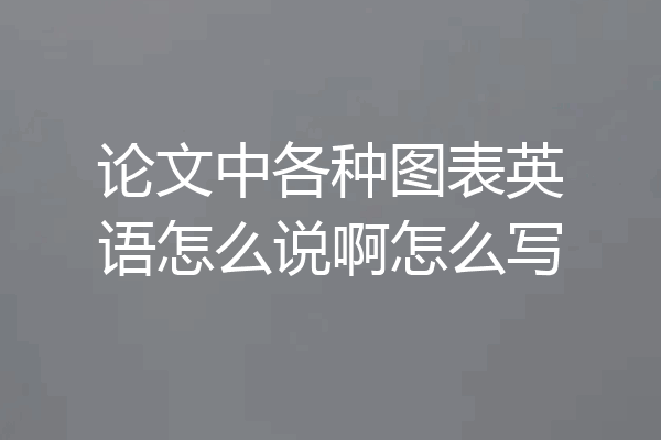 论文中各种图表英语怎么说啊怎么写