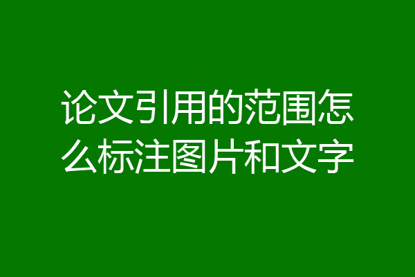 论文引用的范围怎么标注图片和文字