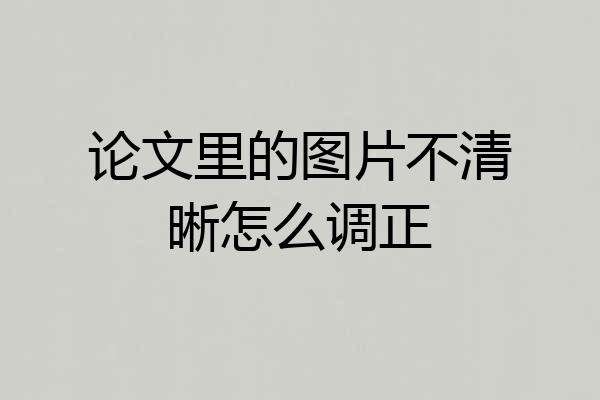 论文里的图片不清晰怎么调正