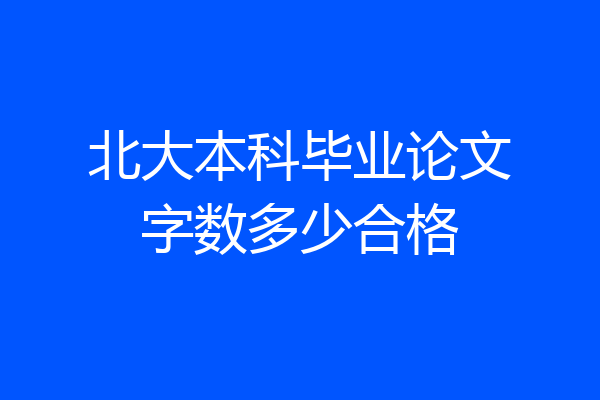 北大本科毕业论文字数多少合格
