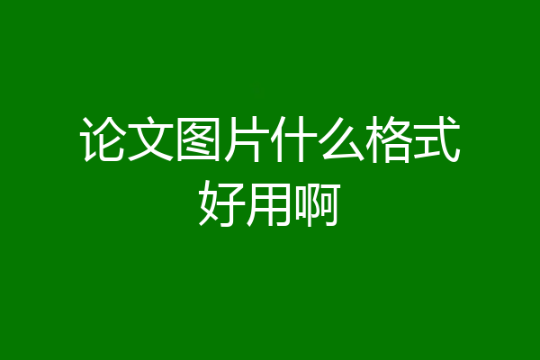 论文图片什么格式好用啊