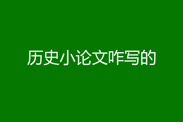 历史小论文咋写的