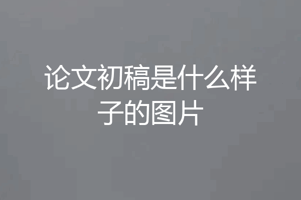 论文初稿是什么样子的图片