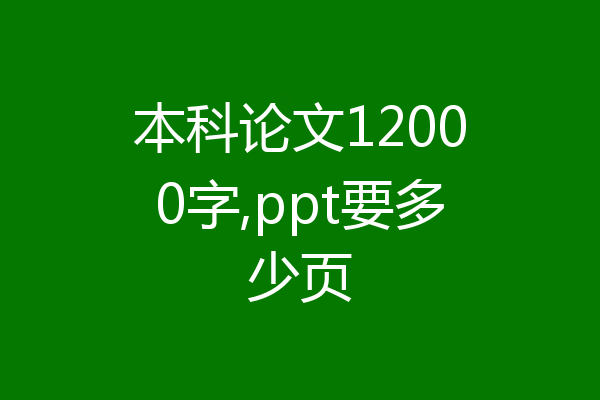 本科论文12000字,ppt要多少页