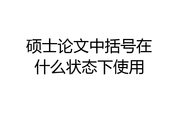 硕士论文中括号在什么状态下使用