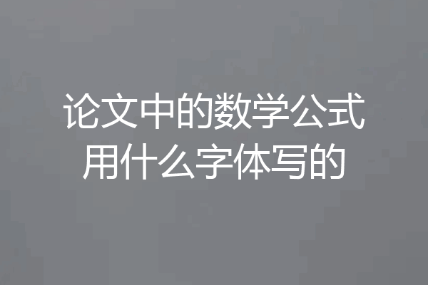 论文中的数学公式用什么字体写的