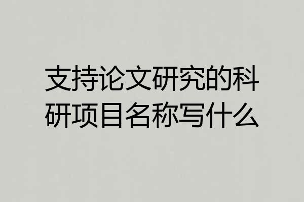 支持论文研究的科研项目名称写什么