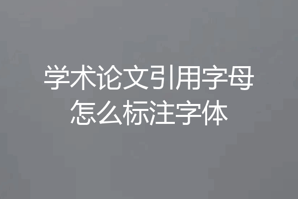 学术论文引用字母怎么标注字体
