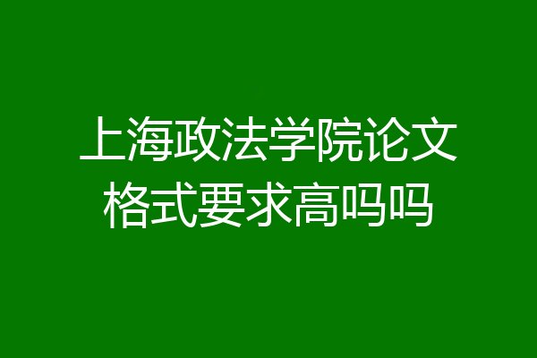 上海政法学院论文格式要求高吗吗